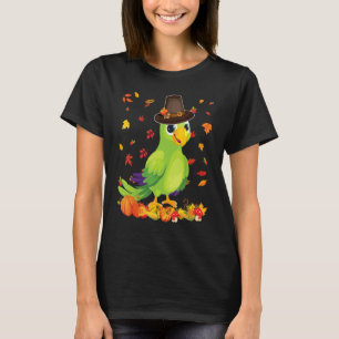 Camiseta Papagaio Peregrino Feliz Dia de Ação de Graças Agr