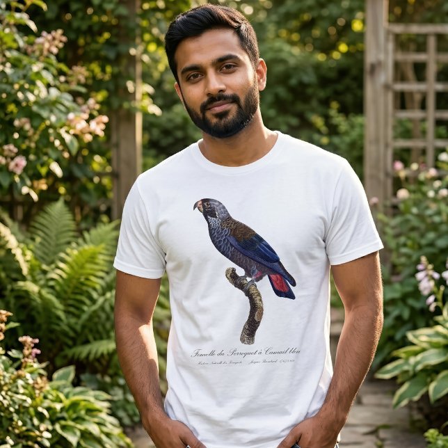 Camiseta Papagaio-repolho, Pionus fuscus (Dusky Parrot or Dusky Pionus, Pionus fuscus. Men Basic White T-Shirt)