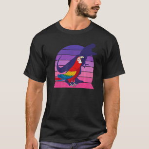 Camiseta Papagaio retrô I Tyrannosaurus Rex I Arara Vermelh