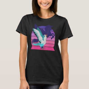 Camiseta Papagaio Retro I Unicórnio Alado I Quaker Azul Gri