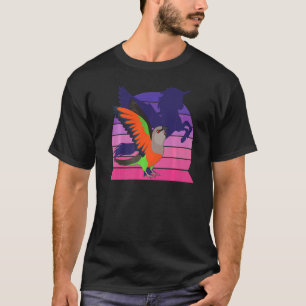 Camiseta Papagaio Retro I Unicórnio Alado I Sino Vermelho G