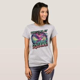 Camiseta Papagaio Retro Pixel – Pressione Play para grasnar