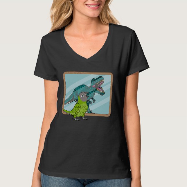 Camiseta Papagaio & Rex Reflexão I Conure de Cabeça Escura (Frente)