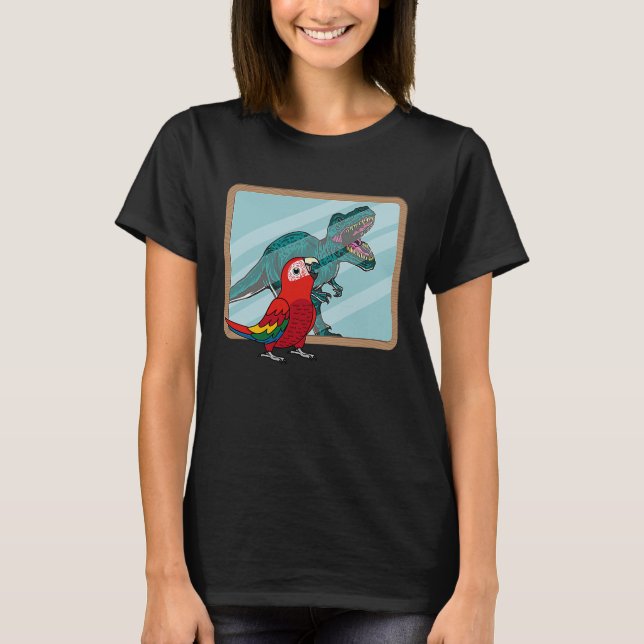Camiseta Papagaio & Rex Reflexo I Arara Escarlate (Frente)