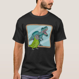 Camiseta Papagaio & Rex Reflexo I Conure de Cabeça Escura