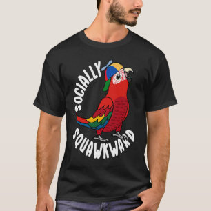 Camiseta Papagaio Socialmente Desajeitado I Arara Vermelha