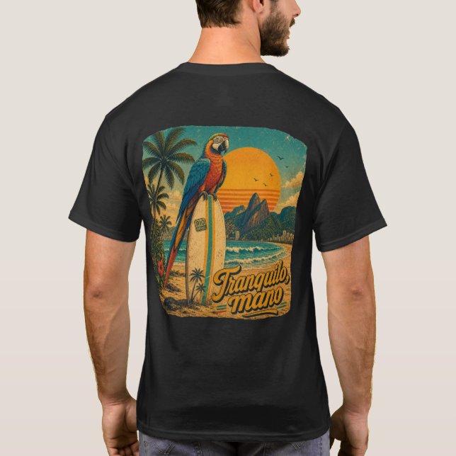 Camiseta Papagaio Tranquilo Mano Rio (Verso)