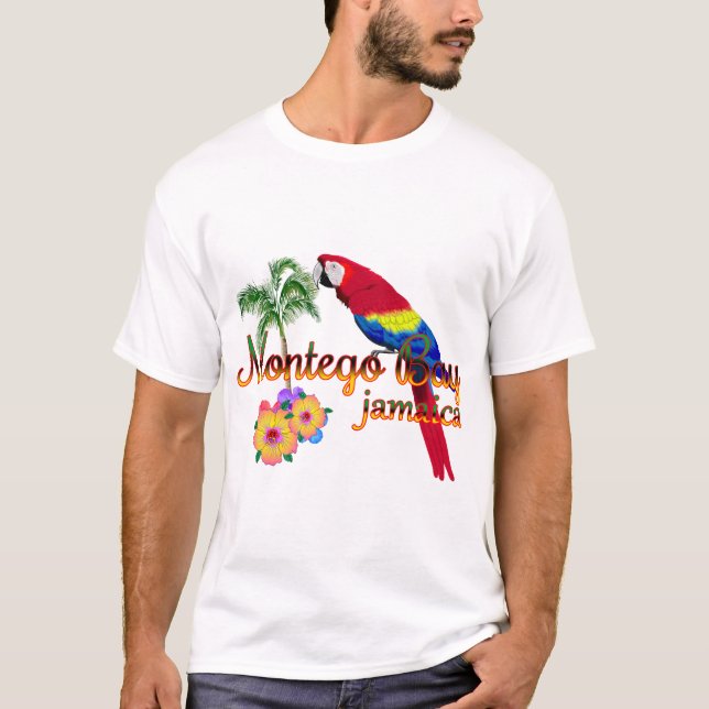Camiseta Papagaio Tropical de Montego Bay Jamaica (Frente)