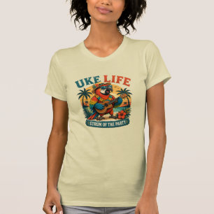 Camiseta Papagaio Uke Life – Vibrações da Ilha Ukulele