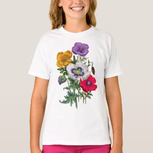 Camiseta Papagaios Amarelos Vermelhos Lilosos Amarelos e Fo