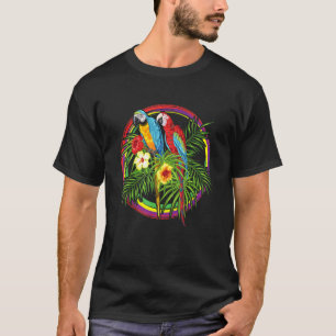 Camiseta Papagaios Araras Cacatuas Aves Coloridas Tropicais