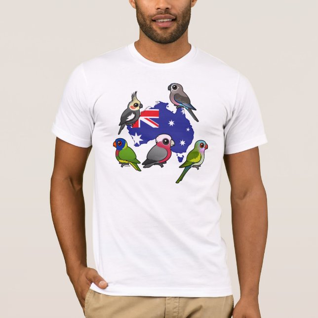 Camiseta Papagaios australianos (Frente)