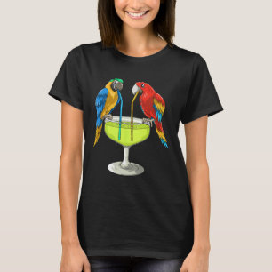 Camiseta Papagaios Bebendo Margarita Férias Havaianas Praia