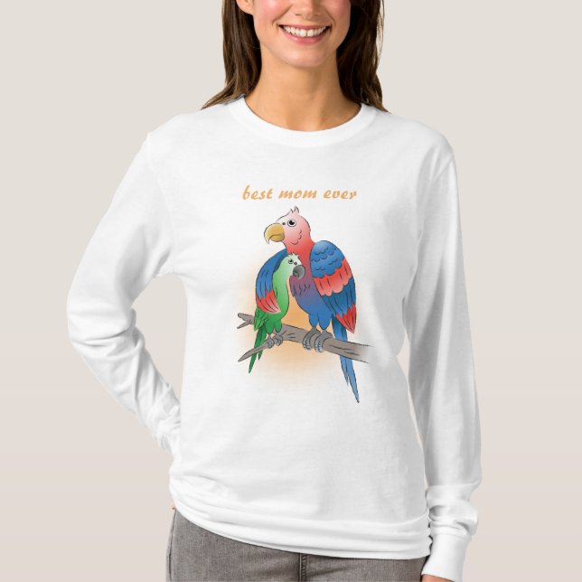 Camiseta Papagaios Coloridos Dia das Mães (Frente)