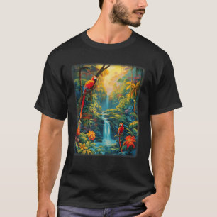 Camiseta Papagaios Coloridos Floresta da Chuva Selva Papaga