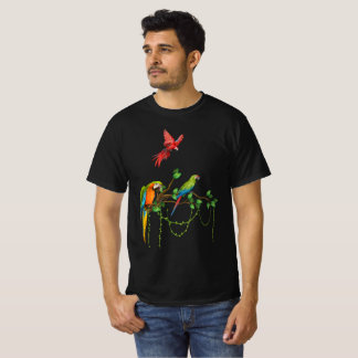 Camiseta Papagaios Coloridos num Ramo - Álios de Aves Tropi
