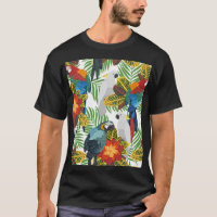 Papagaios tropicais, padrão perfeito de vintage.