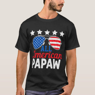 Camiseta Papai Americano Retro 4 De Julho Patriótico