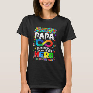 Camiseta Papai Autismo Criando Herói Groovy Pai Conscientiz