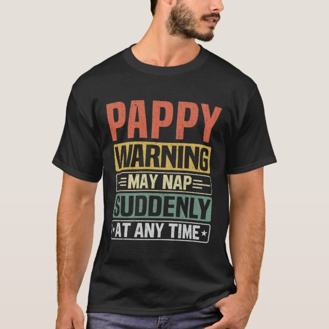 Camiseta Papai aviso pode cochilar repentinamente a qualque (Frente)