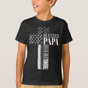 Camiseta Papai Bendito Bandeira Americana Religioso Cristão