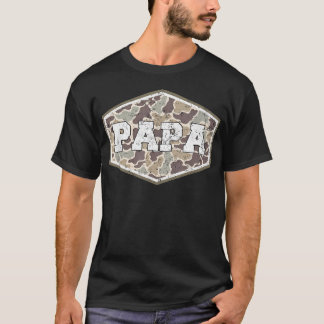 Camiseta Papai Camuflagem Papai Pai Feliz Dia dos Pais Melh