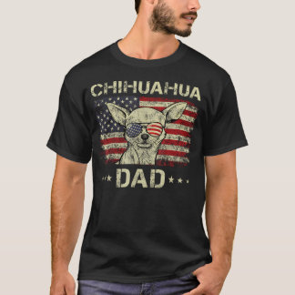 Camiseta Papai Chihuahua Amantes de Cachorro Bandeira Ameri
