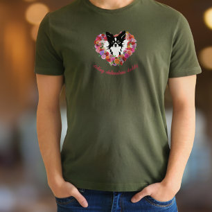 Camiseta papai chihuahua carinhoso rosas coração Dia dos Pa