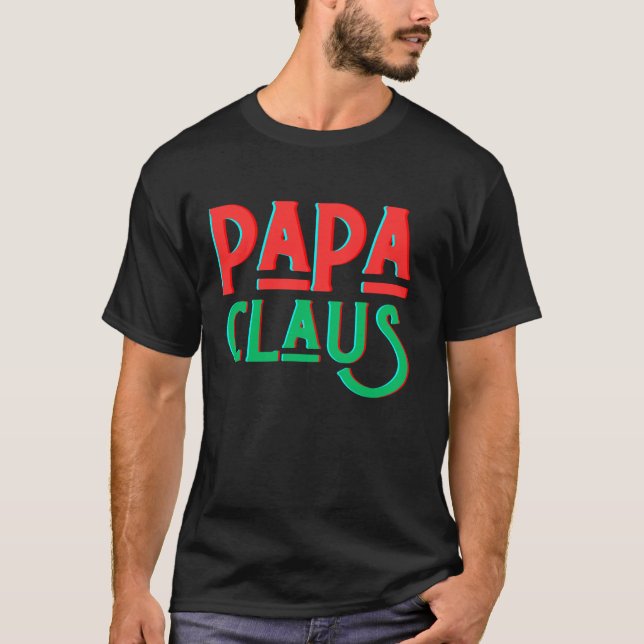 Camiseta Papai Claus combinando a família de Papais noeis f (Frente)
