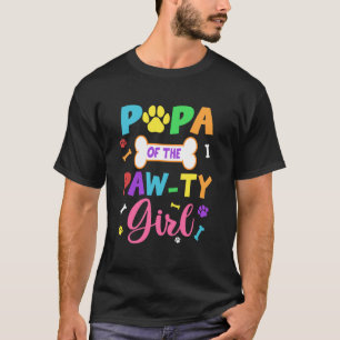 Camiseta Papai da Festa da Garota de Patinhas Aniversário F