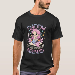 Camiseta Papai da Festa de Aniversário da Sereia Filhas Ani