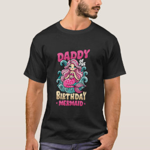 Camiseta Papai da Festa de Aniversário da Sereia Filhas Nas