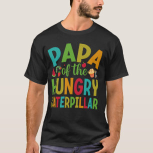 Camiseta Papai da Lagarta Comilona Fofa Aniversário de 1 An