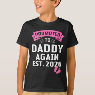 Camiseta Papai da mulher 2026 promovido a pai est. 2026 é u