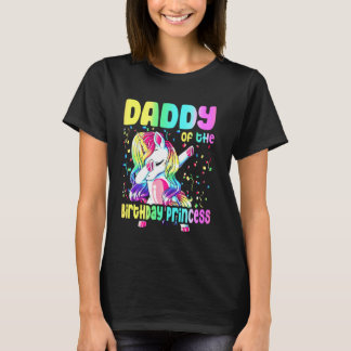 Camiseta Papai da Princesa de Aniversário Unicórnio Dabbing