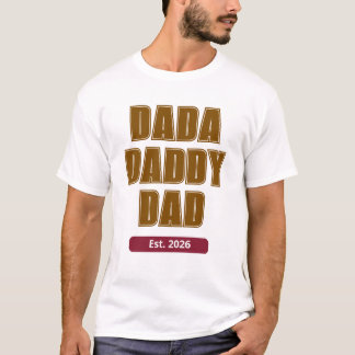 Camiseta Papai Dada Minimalista Est 2026 Primeiro Dia dos P