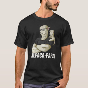 Camiseta Papai de Alpacaça Engraçado com Filho de Lhama par