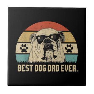 Camiseta Papai de Bulldog Inglês Vintage