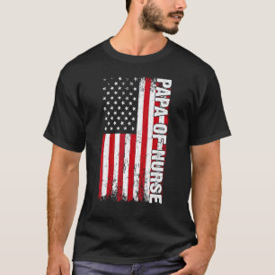 Camiseta Papai de Enfermeira Bandeira Americana Dia dos Pai