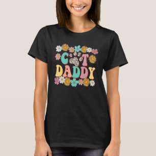 Camiseta Papai de Gato Filhote de Leopardo Pata Girassol Re