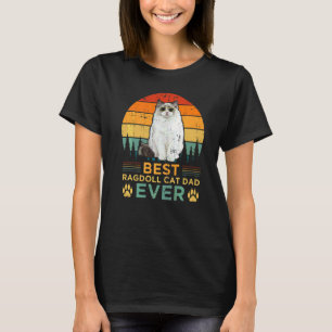 Camiseta Papai de Gato Ragdoll Mais Bonito Estilo Retro par