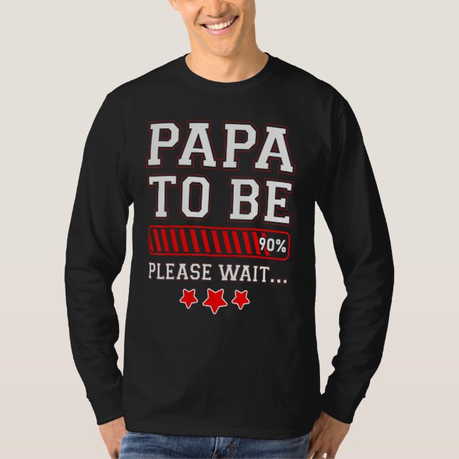 Camiseta Papai Deve Ser 90% Carregando Bar Gravidez Anuncia (Frente)