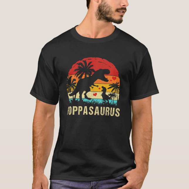 Camiseta Papai Dinossauro Criança Engraçada Papai Saurus 20 (Frente)