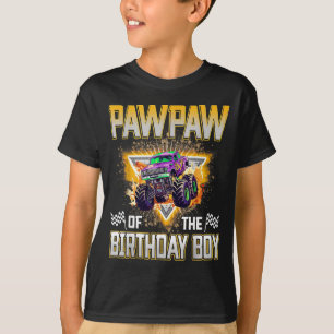 Camiseta Papai do Menino de Aniversário Caminhão Monstro An