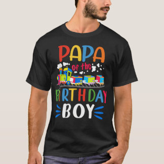 Camiseta Papai do Menino de Aniversário Família Amante de T