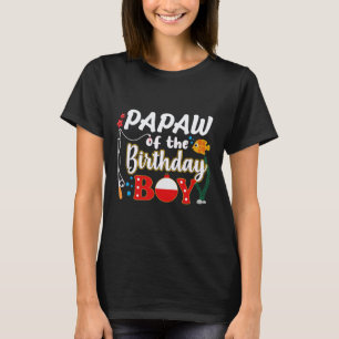 Camiseta Papai do Menino de Aniversário Família de Pesca Co