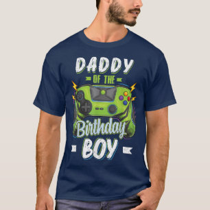 Camiseta Papai do Menino do Aniversário Vídeo da família co