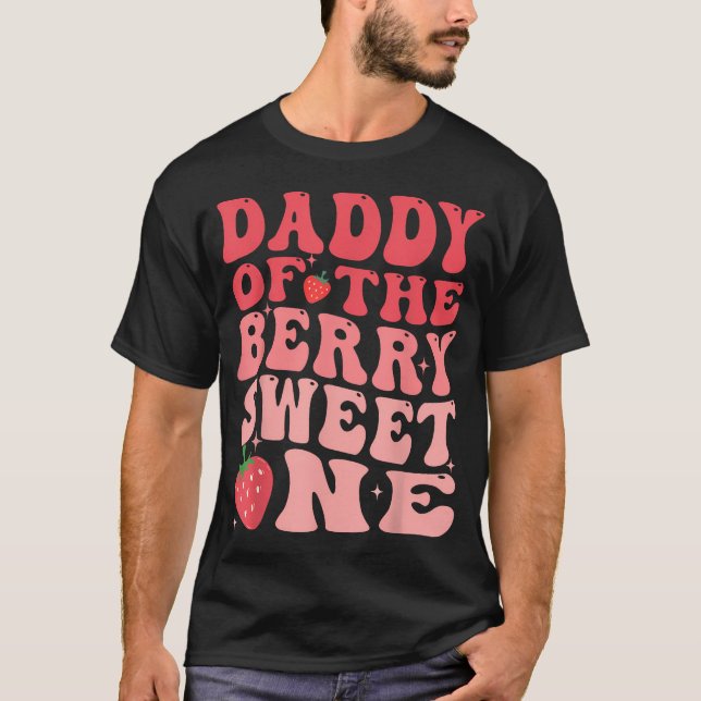 Camiseta Papai Do Morango Doce 1º Aniversário (Frente)
