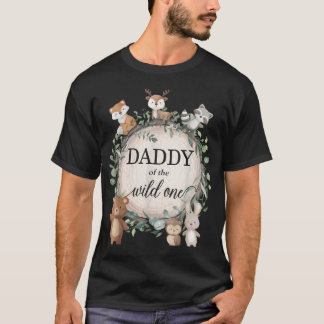 Camiseta Papai do Selvagem da Floresta 1º Aniversário