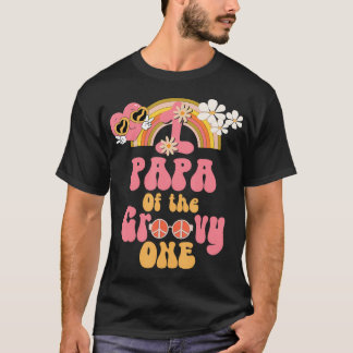 Camiseta Papai do Sinal de Paz Groovy Retro Aniversário